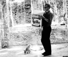 Andy Warhol sosteniendo una caja. Andy Warhol biografía