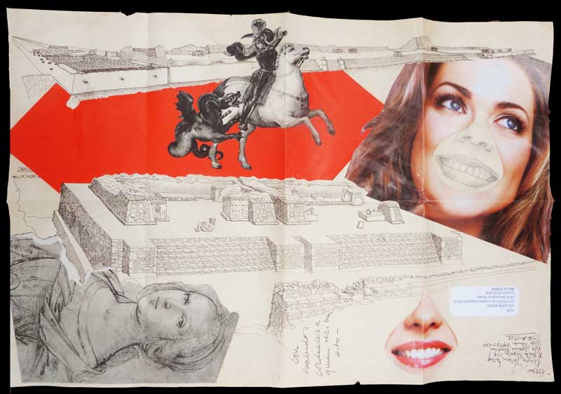 Collage y dibujo. Felipe Ehrenberg.