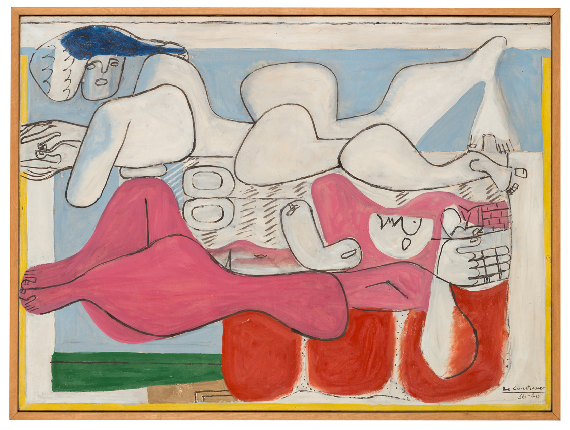 Pintura de mujeres acostadas. Le Corbusier dibujos. 
