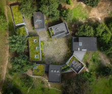 Vista aérea de Casa Bruma por Fernanda Canales y Claudia Rodríguez.