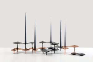 Mesas y repisas de diseño futurista. Zaha Hadid Design.