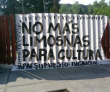 Pancarta de protesta. Incertidumbres en la Secretaría de Cultura.