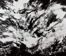 Pintura abstracta en blanco y negro. Paris Gallery Weekend 2019.
