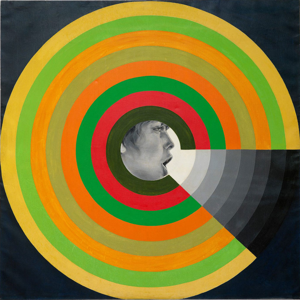 Pintura circular con patrones de color. Pop art artistas. 