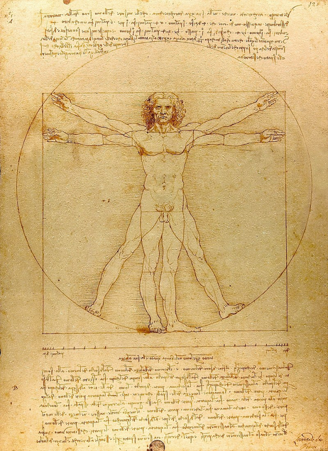 Leonardo Da Vinci Louvre. Hombre de Vitruvio.