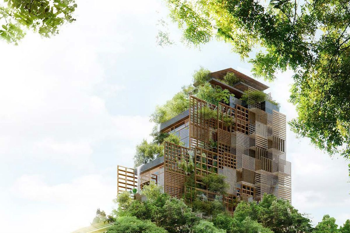 Arquitectura 2020. Edificio verde.
